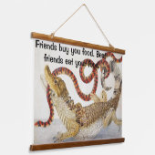 Caimans die een slang eten hangend wandkleed (Gebogen)