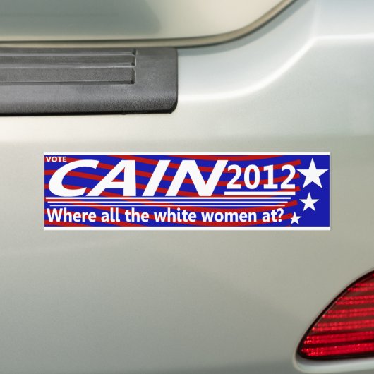 CAIN 2012 - Waar zijn alle blanke vrouwen? Bumpersticker (Op auto)