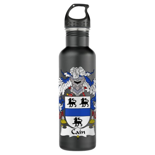 Cain Coat of Arms Family Crest Waterfles (Voorkant)