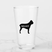 Cain Corso Dog Silhouette Personalized Canine Glas (Voorkant)