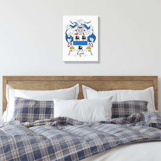 Cain Family Crest Canvas Afdruk (Insitu (Slaapkamer))