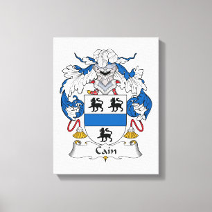 Cain Family Crest Canvas Afdruk
