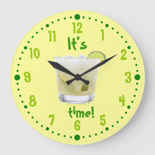 Caipirinha Brazilian Rum Coctail Clock W / Notulen Grote Klok (Voorkant)