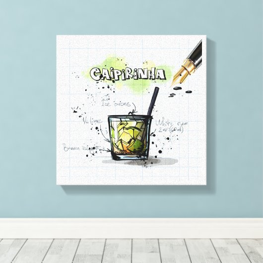 Caipirinha Canvas Afdruk (Insitu (Houten vloer))