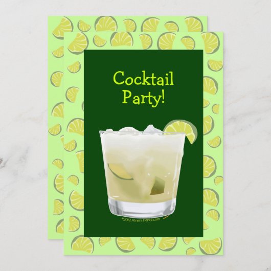 Caipirinha Cocktail Party Uitnodiging (Voorkant / Achterkant)
