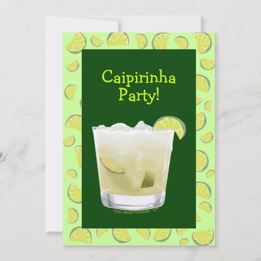 Caipirinha Party Coctail Party Invitation Sjabloon Kaart (Voorkant)