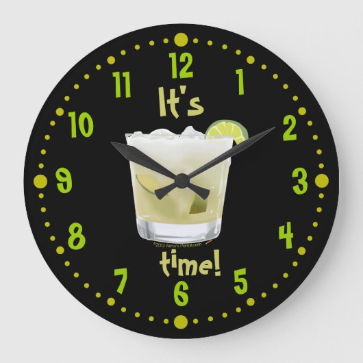 Caipirinha Time Brazililian Coctail Clock W/ Notul Grote Klok (Voorkant)