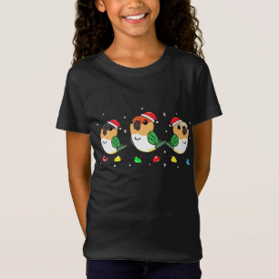 Caique Bird Parrot kerstlampjes Funny Pet Xmas T-shirt