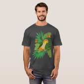 Caique met bladeren t-shirt (Voorkant volledig)