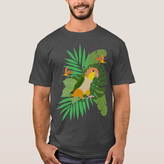 Caique met bladeren t-shirt (Voorkant)