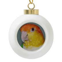 Caique Parrot keramische kerstbal