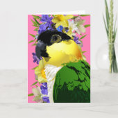 Caique Parrot  lente Floral Pet Bird Love Feestdagen Kaart (Voorkant)