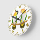 Caique Parrot Love Wall Clock Ronde Klok (Hoek)