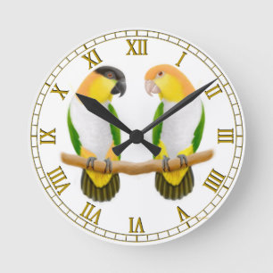 Caique Parrot Love Wall Clock Ronde Klok
