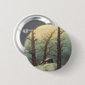 Cairn in de sneeuw van Caspar David Friedrich Ronde Button 5,7 Cm (Voorkant /achterkant)