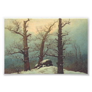Cairn in Snow door Caspar David Friedrich Foto Afdruk