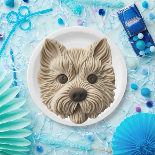 Cairn Terrier 3D geïnspireerd Papieren Bordje (Feest)