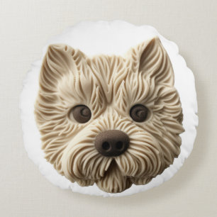 Cairn Terrier 3D geïnspireerd Rond Kussen