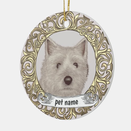 Cairn Terrier Aandenken sieraad Keramisch Ornament (Links)