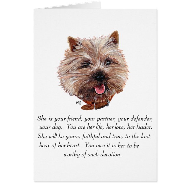 Cairn Terrier Aandenken - VROUWELIJK (Voorkant)