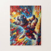Cairn Terrier Acryl Kunst: Brindle Cairn Legpuzzel (Verticaal)