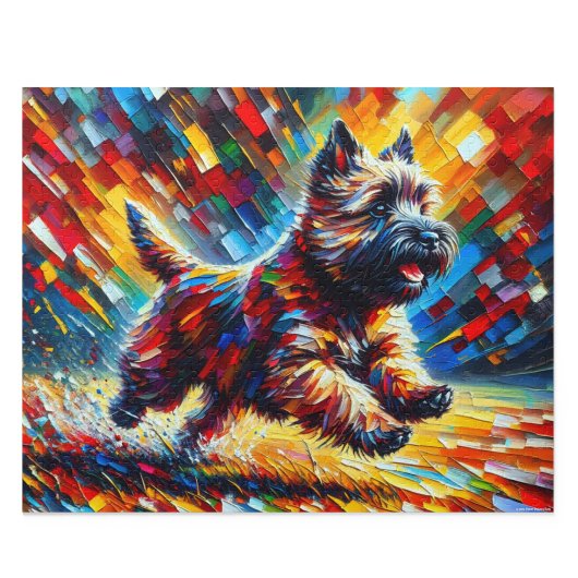 Cairn Terrier Acryl Kunst: Brindle Cairn Legpuzzel