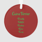 Cairn Terrier Acrylornament Ornament (achterkant)