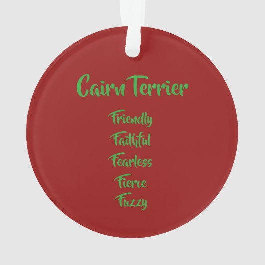 Cairn Terrier Acrylornament Ornament (achterkant)