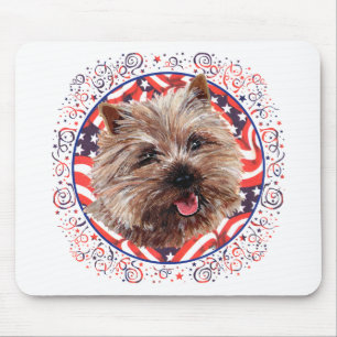 Cairn Terrier Amerikaanse Vlag Viering Muismat