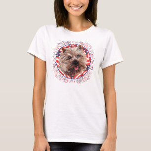 Cairn Terrier Amerikaanse Vlag Viering T-shirt