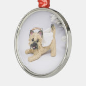 Cairn Terrier Angel kerstversiering Metalen Ornament (Links)