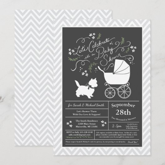 Cairn Terrier-Baby shower Kaart (Voorkant / Achterkant)