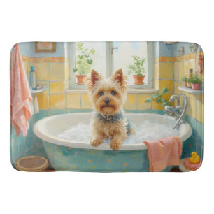 Cairn Terrier badtijd speelse badkamer decor Badmat