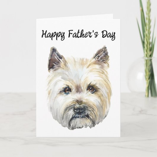 Cairn Terrier Bewerkbare Hond Papa Vaderdag Kaart (Voorkant)