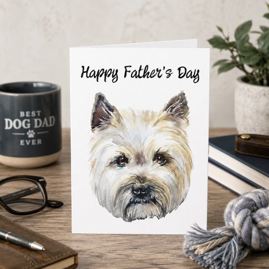 Cairn Terrier Bewerkbare Hond Vader Vaderdag Kaart