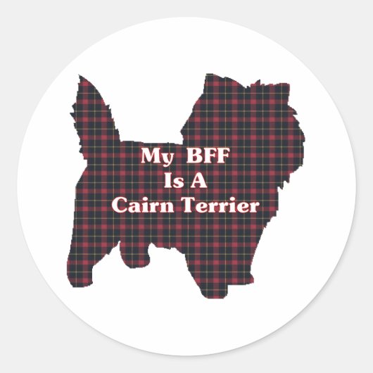 Cairn Terrier BFF Ronde Sticker (Voorkant)
