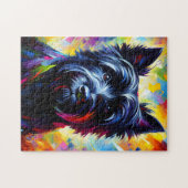 Cairn Terrier Black Dog Acryl Print Hondenliefhebb Legpuzzel (Horizontaal)