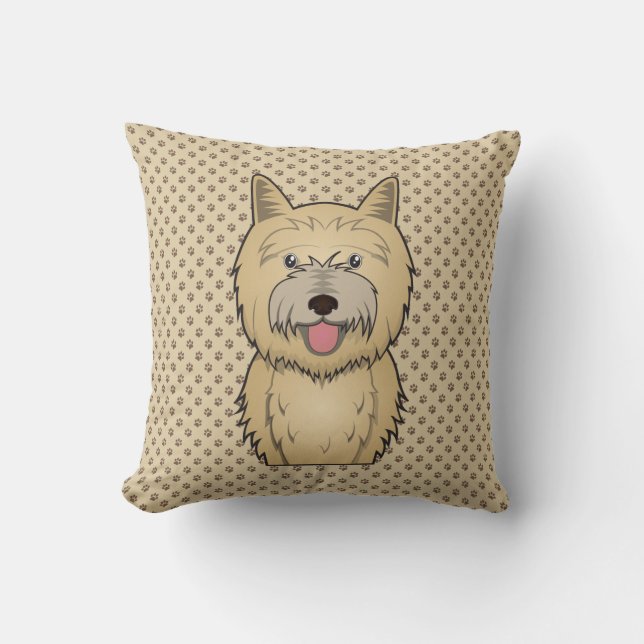 Cairn Terrier Cartoon Kussen (Voorkant)