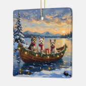 Cairn Terrier Christmas Boat Holiday Keramisch Ornament (Links)