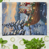 Cairn Terrier Christmas Boat Holiday Theedoek (Gevouwen)