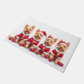 Cairn Terrier Christmas Dress Santa Hat Deurmat (Schuin)