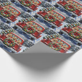 Cairn Terrier Christmas Red Truck Holiday Cadeaupapier (Hoek)