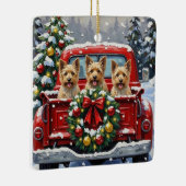 Cairn Terrier Christmas Red Truck Holiday Keramisch Ornament (Rechts)