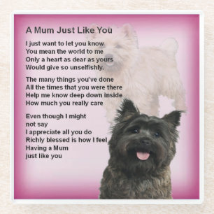 Cairn Terrier Design Mum Poem Onderzetter