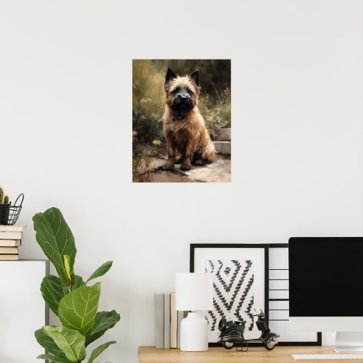 Cairn Terrier Dog Art Print Poster (Thuiskantoor)