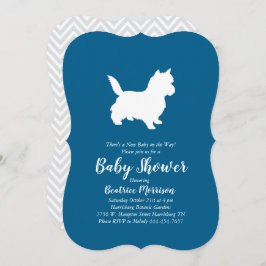 Cairn Terrier Dog Baby shower Blue Boy Kaart