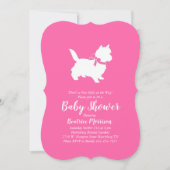 Cairn Terrier Dog Baby shower Pink Girl Kaart (Voorkant)