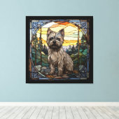 Cairn Terrier Dog Canvas Afdruk (Insitu (Houten vloer))