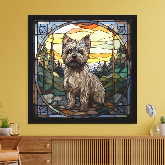 Cairn Terrier Dog Canvas Afdruk (Insitu (Woonkamer))