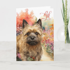 Cairn Terrier Dog Colorful Garden Path Bedankkaart